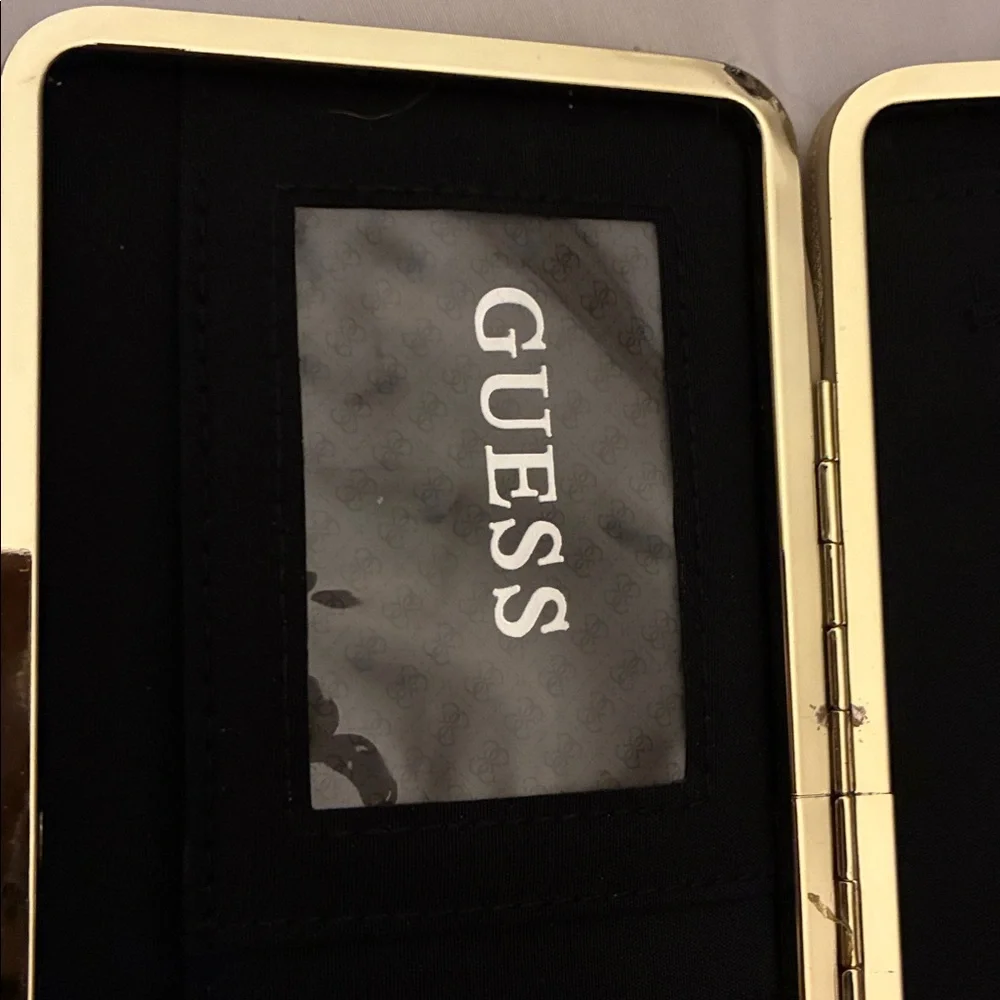 Guess Metallic Gold Quilted Wallet‎